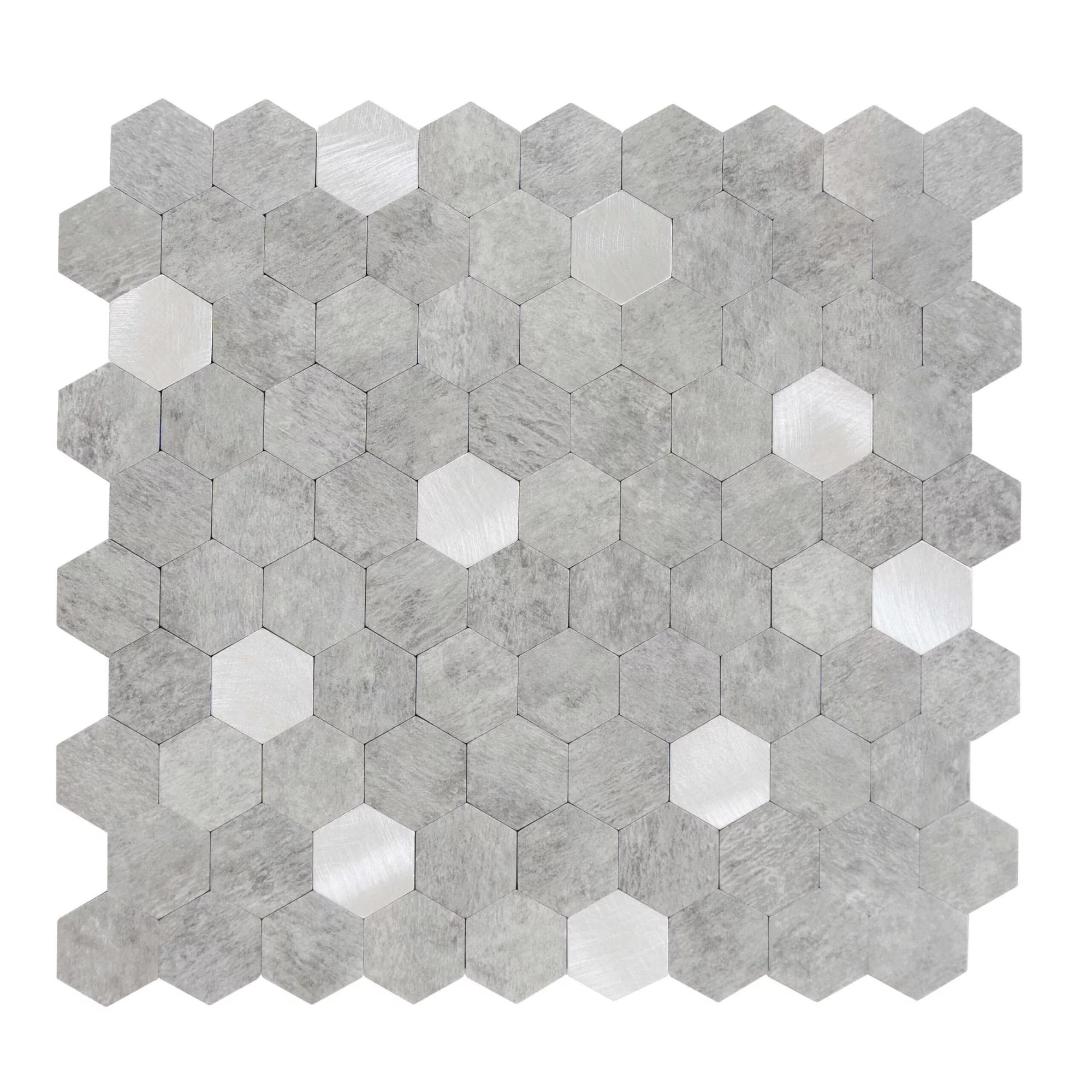carreaux-autocollants-forme-hexagonale-0.88m².-11-pcs-aspect-pierre-gris-clair-argent