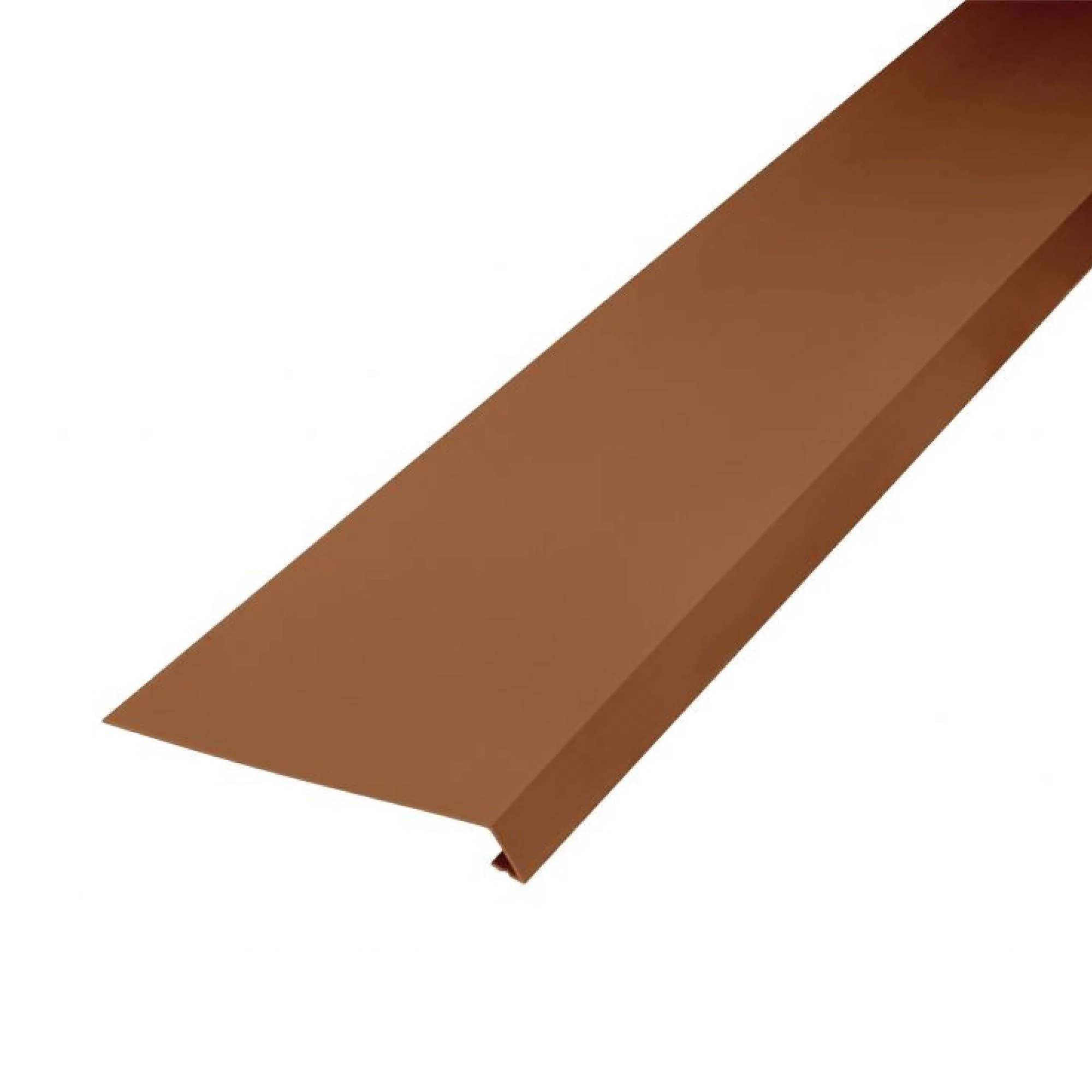 bande-de-toit-pour-gouttière,-pliée-d'un-côté-marron-2m